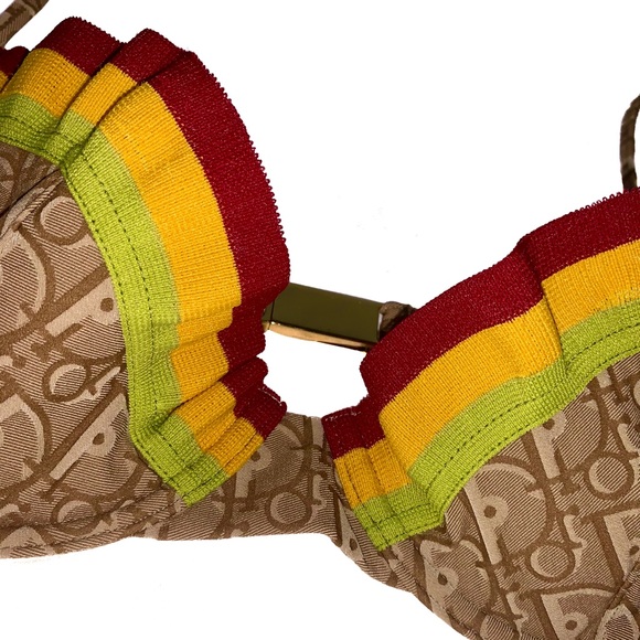 SOLD‼️Dior by Galliano Fall 2004 Rasta Bikini Top - Picture 4 of 15